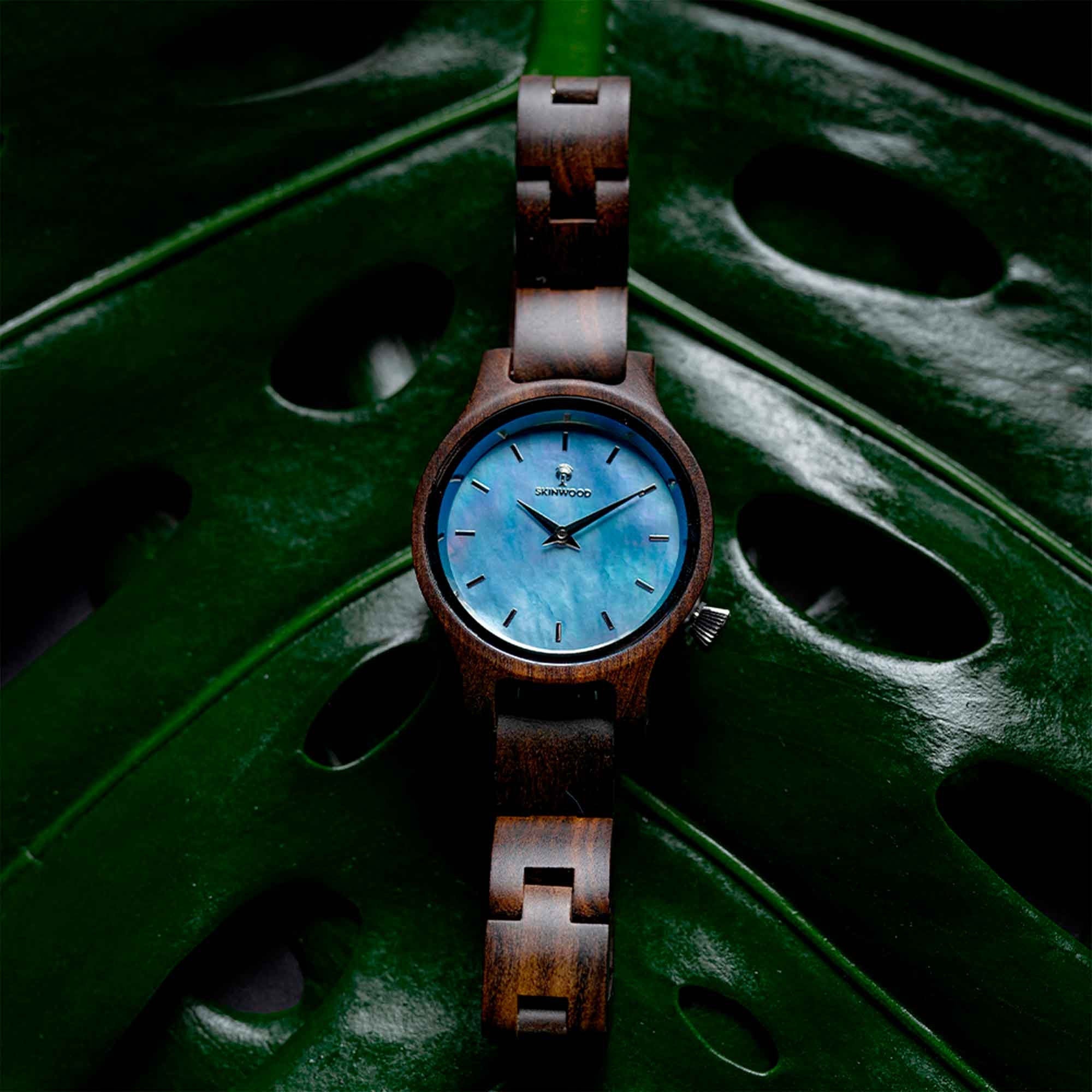 Wooden watch BlueStar Personalized engraving