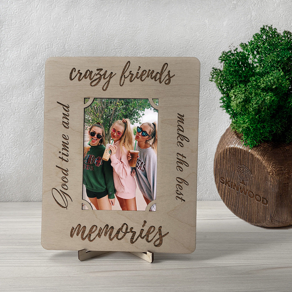Wood Frame Best Friends engraved