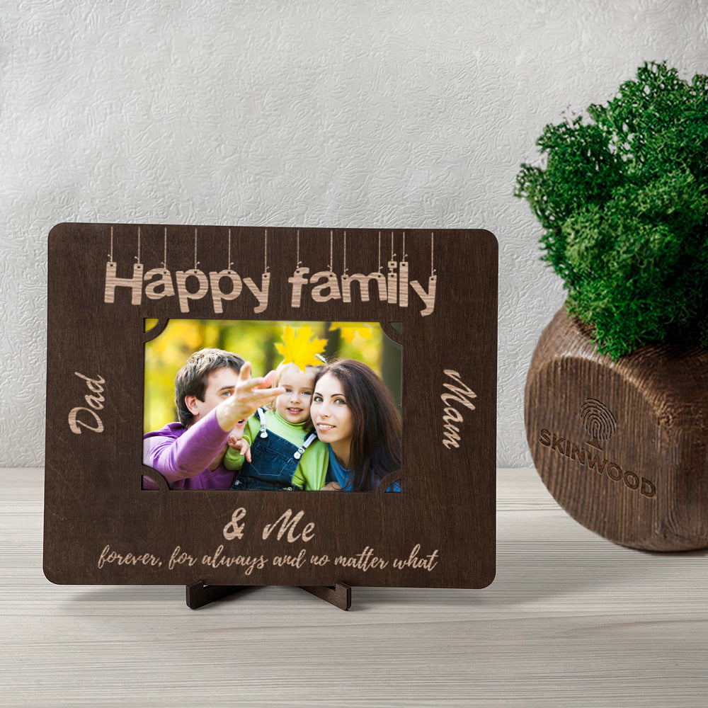 Wood Frame Happy Family engraved photo №2