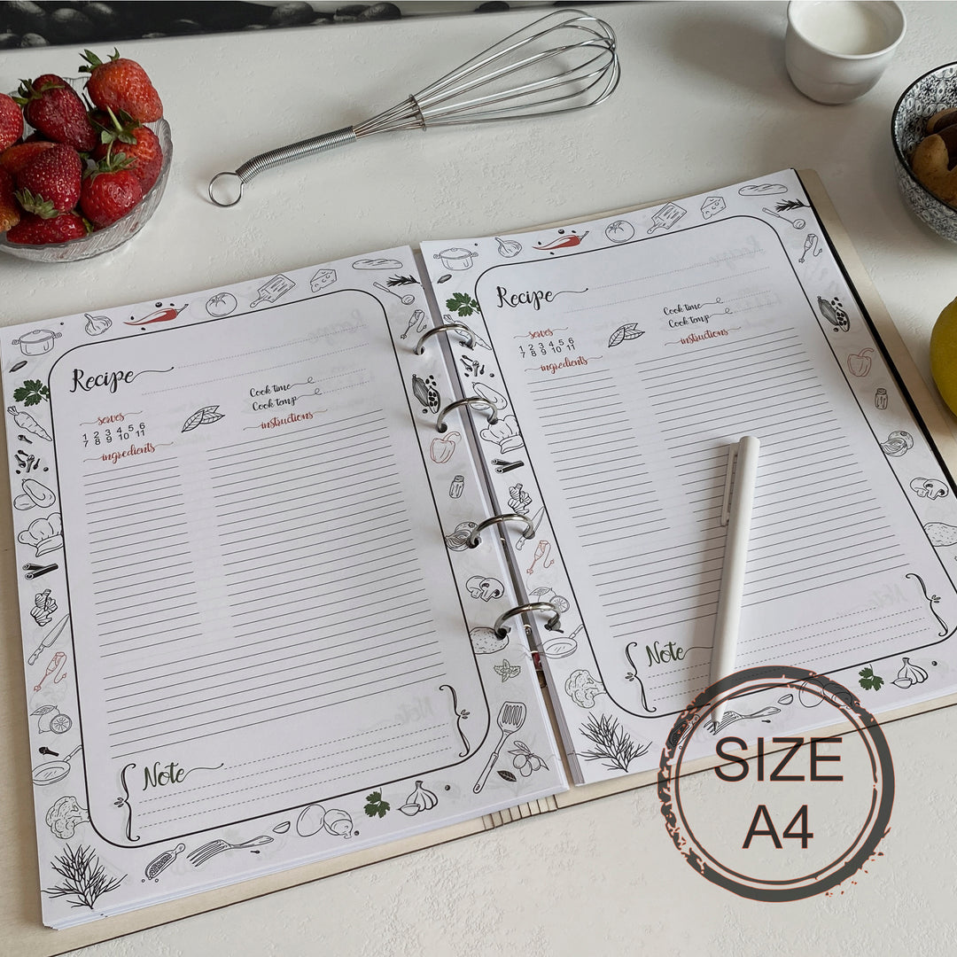 BLOCK of 70 additional sheets of paper for our Recipe Book and Notebook photo №6