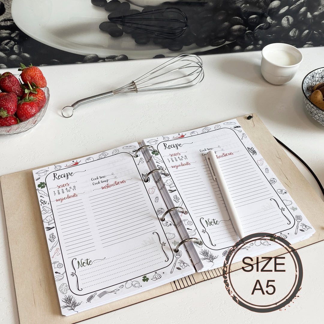 BLOCK of 70 additional sheets of paper for our Recipe Book and Notebook photo №7