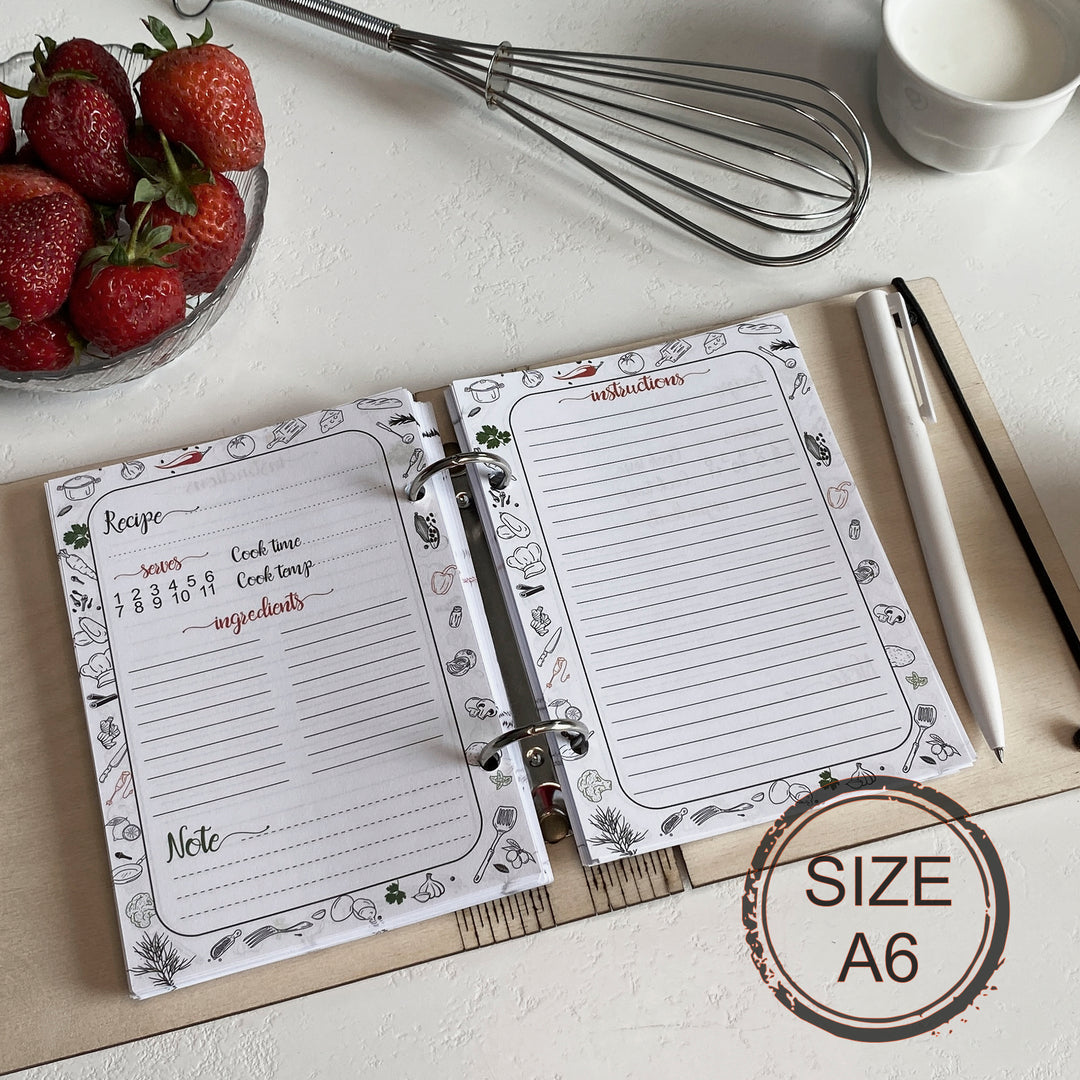 BLOCK of 70 additional sheets of paper for our Recipe Book and Notebook photo №8