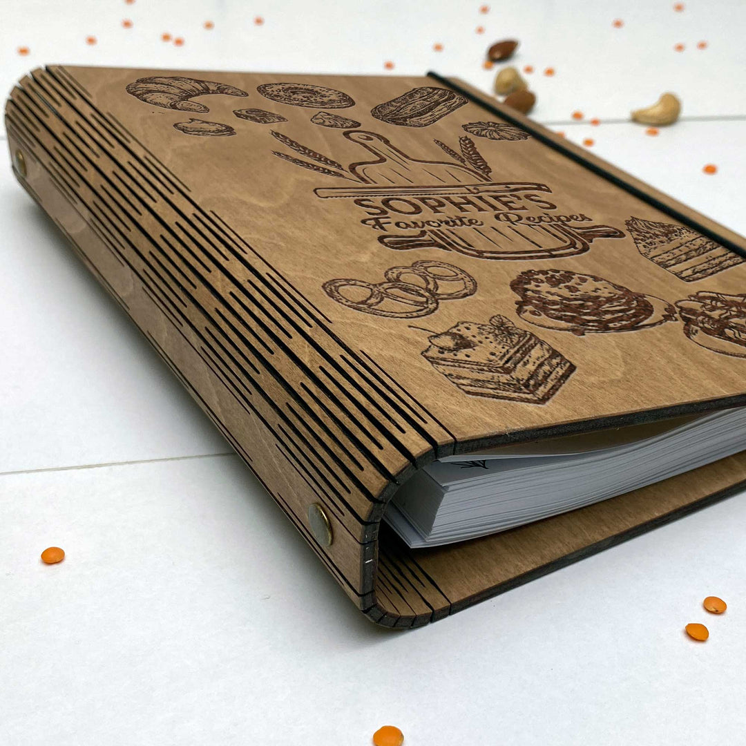 Wooden dessert recipe book Free custom engraving photo №9