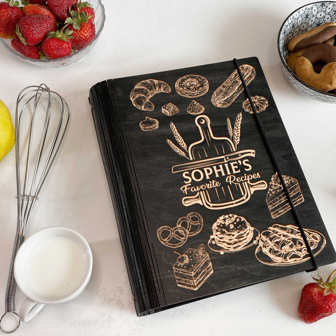 Wooden dessert recipe book Free custom engraving photo №3