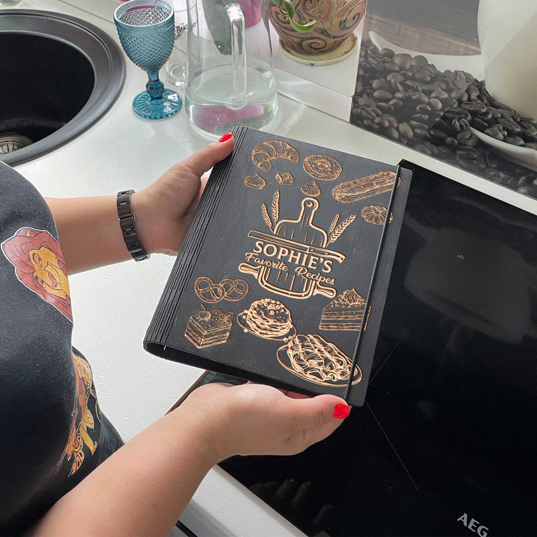 Wooden dessert recipe book Free custom engraving photo №4