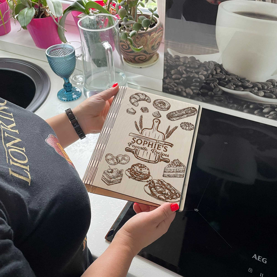 Wooden dessert recipe book Free custom engraving photo №6