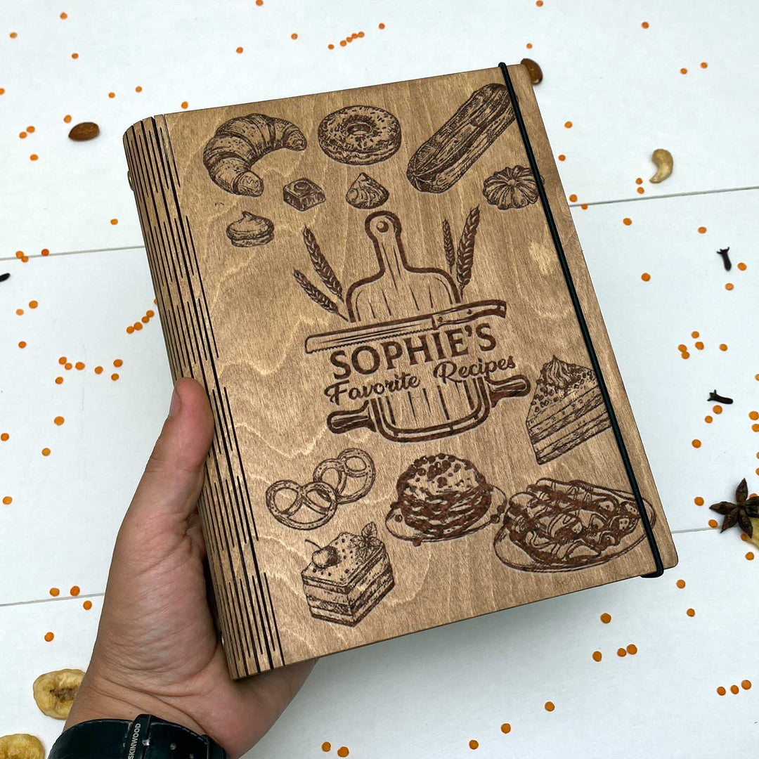 Wooden dessert recipe book Free custom engraving photo №8