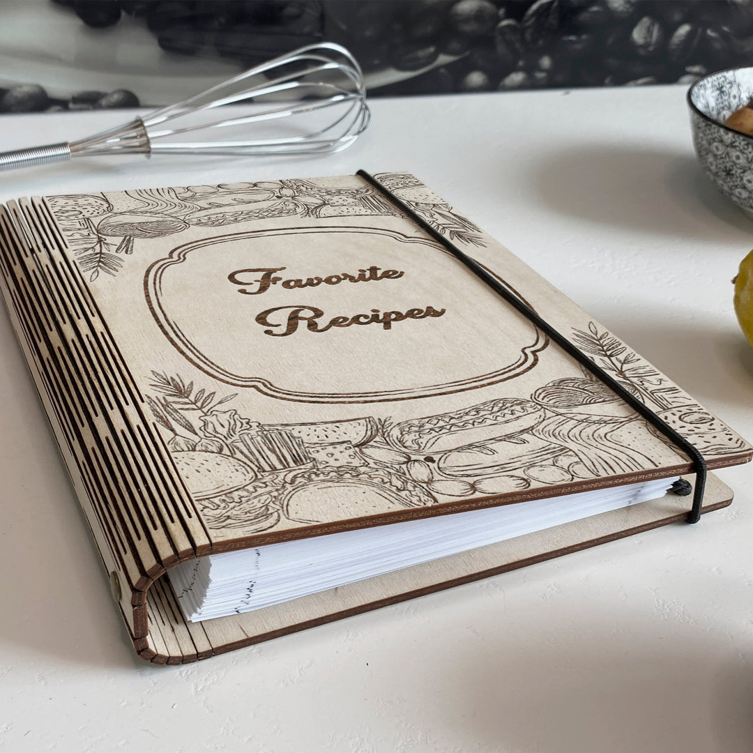 Wooden Favorite Recipes Book Free custom engraving photo №12