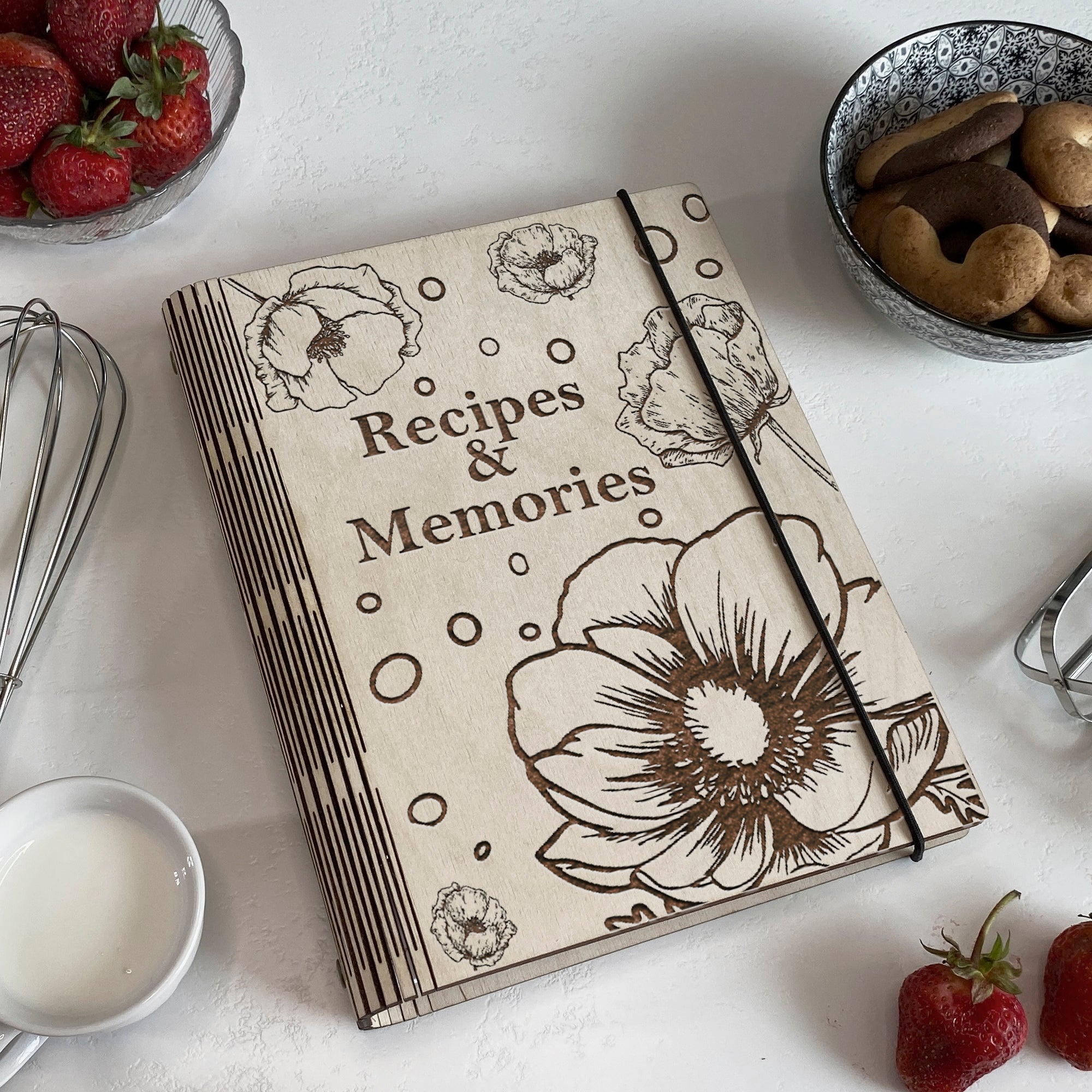 Wooden Memoris Recipe Book Free custom engraving