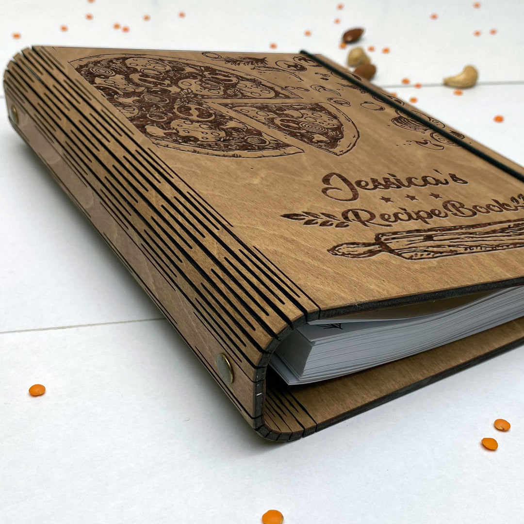 Wooden Recipe Book Pizza Free custom engraving photo №10