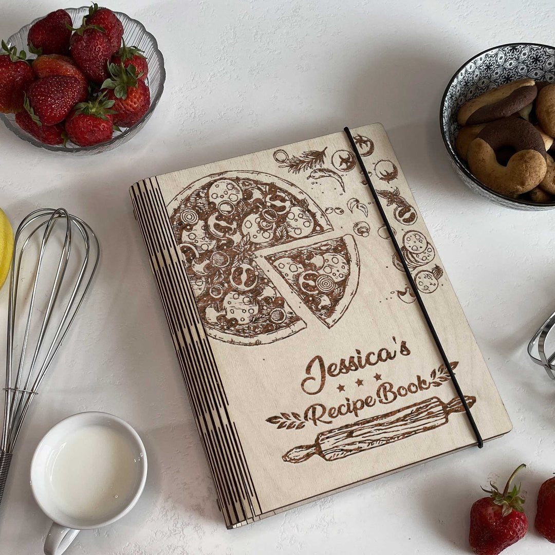 Wooden Recipe Book Pizza Free custom engraving photo №6