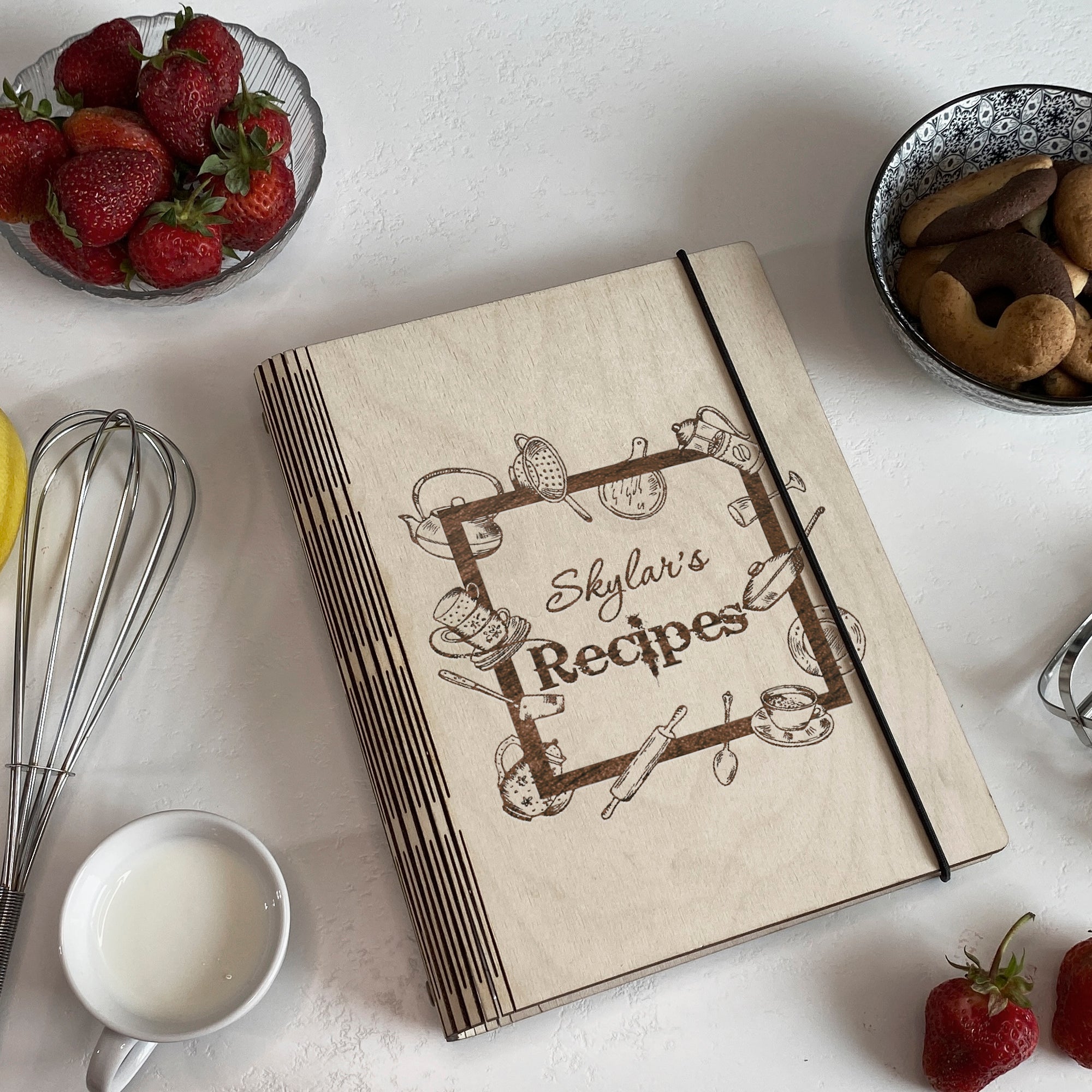 Personalized Wooden Recipe Book Free custom engraving