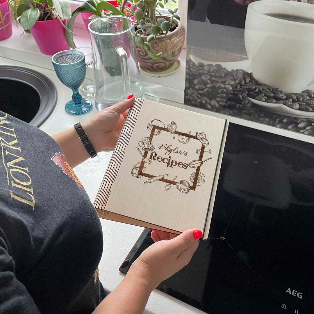 Personalized Wooden Recipe Book Free custom engraving photo №4