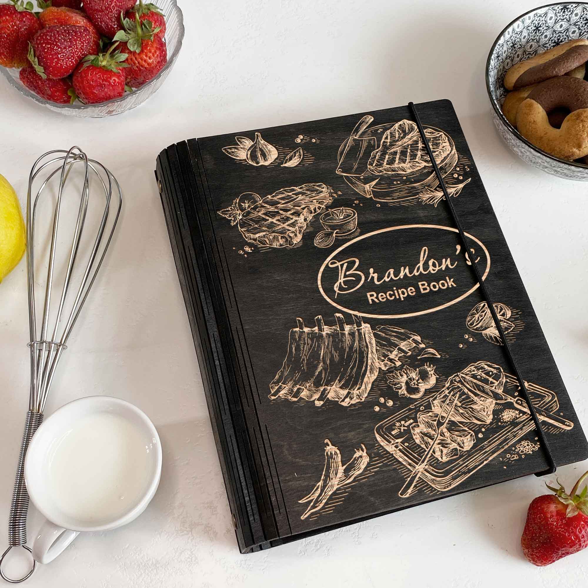 Wooden Recipe Book Barbecue Free custom engraving