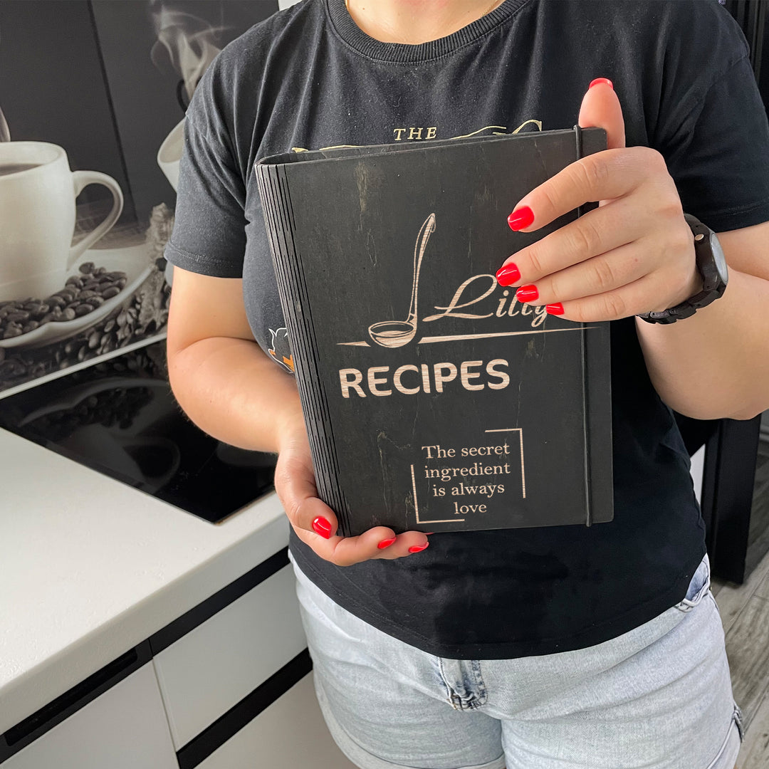 Wooden Recipe Book Free custom engraving photo
